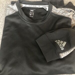 Men's Adidas Long Sleeve Shirt Team Issue Medium Black & Gray Accents